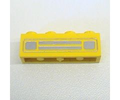Brick 1 x 4 with Car Grille Chrome Pattern (Embossed Print)