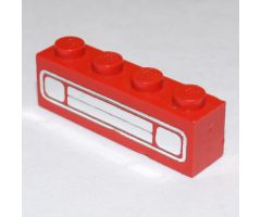 Brick 1 x 4 with Car Grille Chrome Pattern (Embossed Print)
