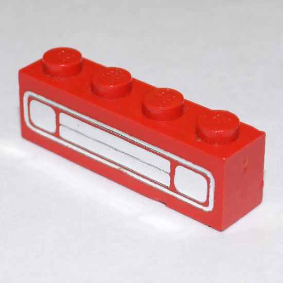 Brick 1 x 4 with Car Grille Chrome Pattern (Embossed Print)