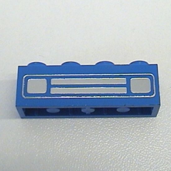 Brick 1 x 4 with Car Grille Chrome Pattern (Embossed Print)
