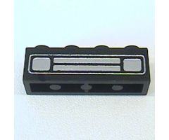 Brick 1 x 4 with Car Grille Chrome Pattern (Embossed Print)