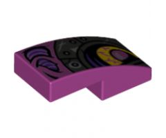 Slope, Curved 2 x 1 with Magenta and Silver Dragon Eye Pattern Model Left Side