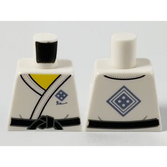 Torso Gi with Dark Bluish Gray Diamond on Lapel and Back, Black Belt Pattern