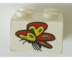 Brick 2 x 2 with Butterfly Pattern (Sticker) - Set 4165