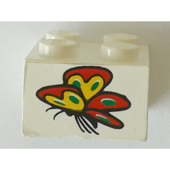 Brick 2 x 2 with Butterfly Pattern (Sticker) - Set 4165