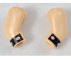 Arm, (Matching Left and Right) Pair with Black Cuffs with Silver Dots Pattern