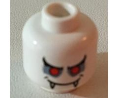 Minifigure, Head Dual Sided Alien with Red Eyes, Fangs, Mouth Open / Mouth Closed Pattern (Vampire) - Blocked Open Stud