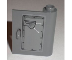 Door 1 x 3 x 3 Right - Open Between Top and Bottom Hinge with 'LOCK' and 'UNLOCK' Handle Pattern (Sticker) - Set 8211
