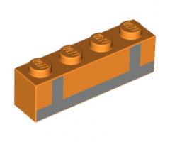 Brick 1 x 4 with Reflective Crossed Stripes Pattern (BrickHeadz Emmet Back)