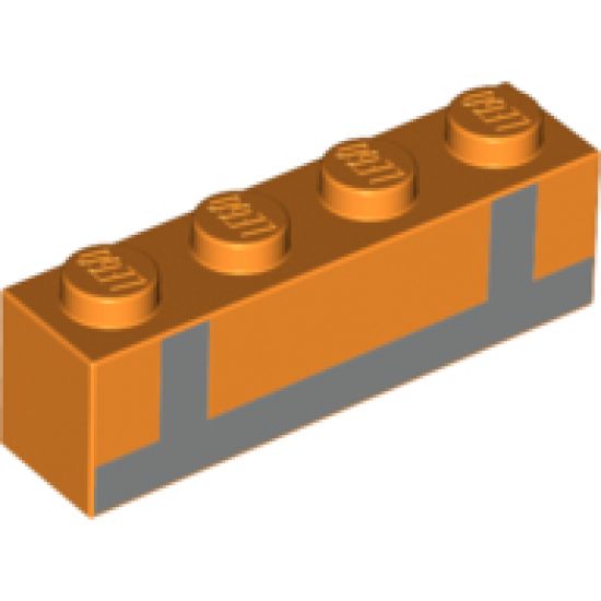 Brick 1 x 4 with Reflective Crossed Stripes Pattern (BrickHeadz Emmet Back)