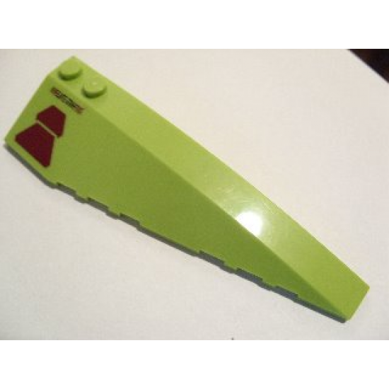 Wedge 10 x 3 Right with Dark Red Trapezoids and Alien Characters Pattern (Sticker) - Set 70703