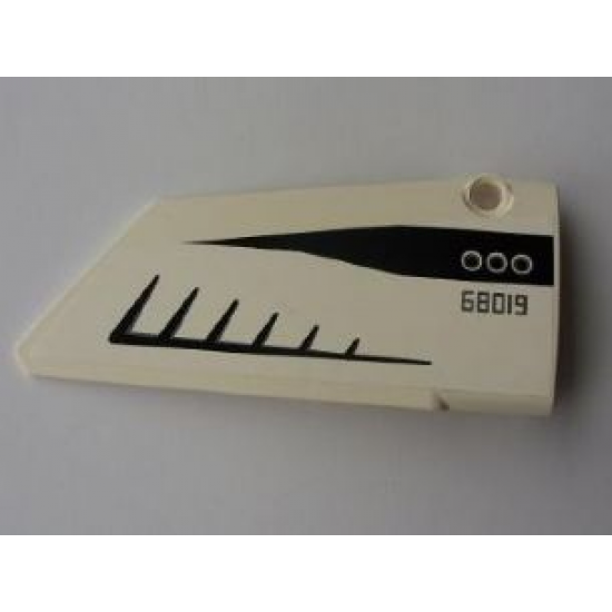 Technic, Panel Fairing #18 Large Smooth, Side B with Black '68019' ('61089') and Three Circles Wing Pattern (Sticker) - Set 5983