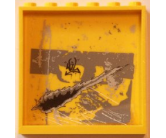 Panel 1 x 6 x 5 with Black Graffiti Tag and Black Damage Pattern (Sticker) - Set 5972