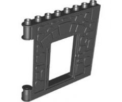 Duplo, Building Wall 1 x 8 x 6 Hinge on Left with Door Opening - Castle