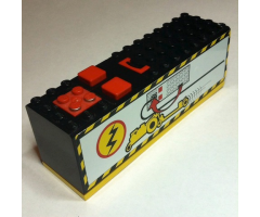 Electric, Battery Box 9V 4 x 14 x 4 with Yellow Base and Power Puller Pattern (Sticker) - Set 8457