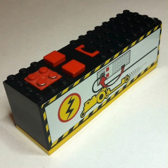 Electric, Battery Box 9V 4 x 14 x 4 with Yellow Base and Power Puller Pattern (Sticker) - Set 8457