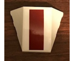 Wedge 4 x 3 No Studs with SW Dark Red Thick Stripe Pattern (Sticker) - Set 75244