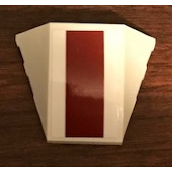 Wedge 4 x 3 No Studs with SW Dark Red Thick Stripe Pattern (Sticker) - Set 75244
