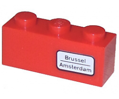 Brick 1 x 3 with 'Brussel - Amsterdam' Pattern on Right (Sticker) - Set 7745