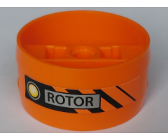 Cylinder 4 x 4 x 1 2/3 with Pin Holes and Center Bar with 'ROTOR' Pattern (Sticker) - Set 8969