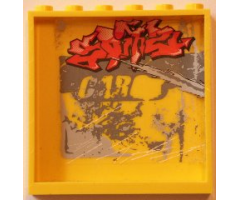 Panel 1 x 6 x 5 with Red Graffiti Pattern (Sticker) - Set 5972
