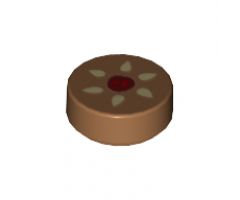 Tile, Round 1 x 1 with Chinese Almond Cookie Pattern