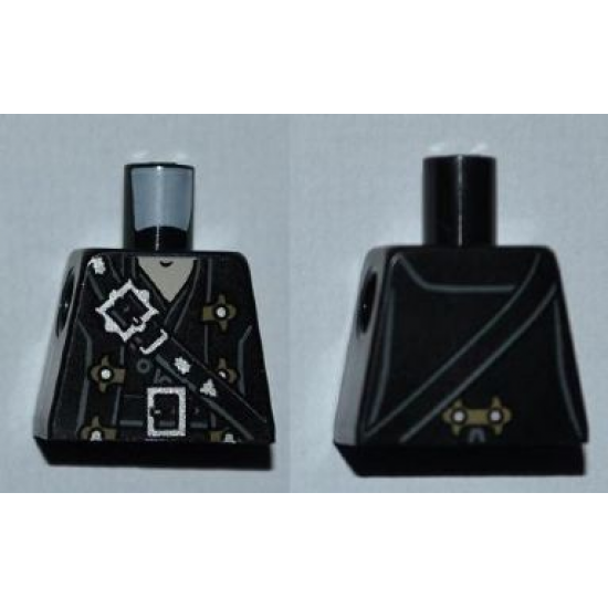 Torso PotC Overcoat with Belts and Gold Fleur de Lis Buckles Pattern