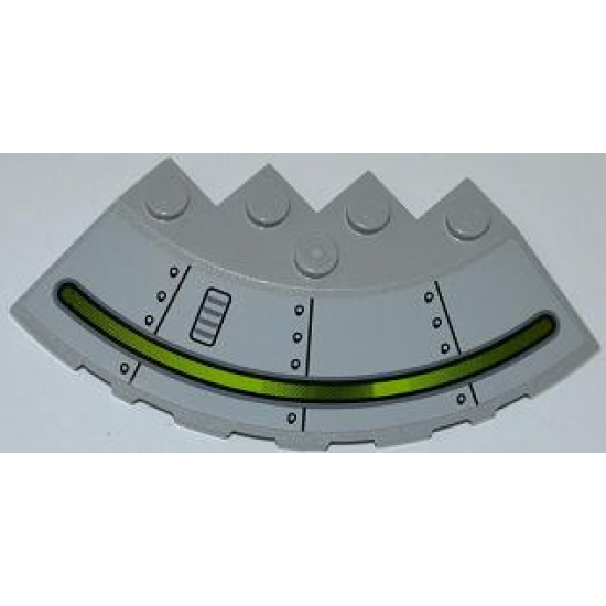 Brick, Round Corner 6 x 6 with Slope 33 Edge, Facet Cutout with Alien Ship with Vent on Left Pattern (Sticker) - Set 7066