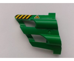 Technic, Panel Fairing # 2 Large Short, Large Holes, Side B with Black and Yellow Danger Stripes and Triangle with Exclamation Mark Pattern (Sticker) - Set 8446