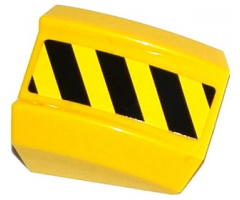 Slope, Curved 2 x 2 Lip with Black and Yellow Danger Stripes Pattern Model Left Side (Sticker) - Set 70814