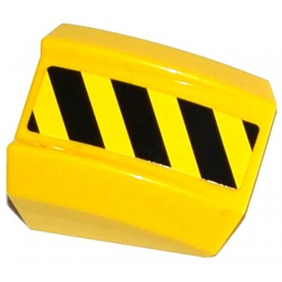Slope, Curved 2 x 2 Lip with Black and Yellow Danger Stripes Pattern Model Left Side (Sticker) - Set 70814