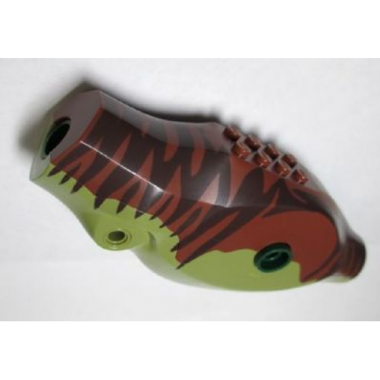 Animal, Body Part Dinosaur Middle Tyrannosaurus rex with Reddish Brown Top with Dark Brown Stripes Pattern