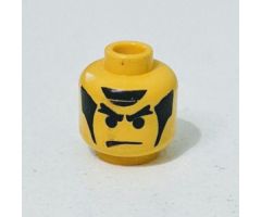 Minifigure, Head Male Angry Eyebrows and Sideburns Ninja Pattern - Blocked Open Stud