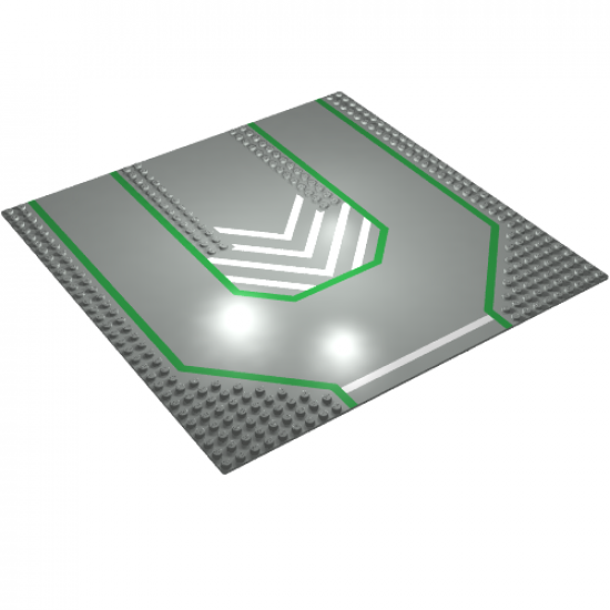 Baseplate, Road 32 x 32 with 3 Driveways, Chevron on Closed Center Pattern