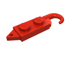 Hook Plate, Modified 1 x 2 with Crane Hook Left