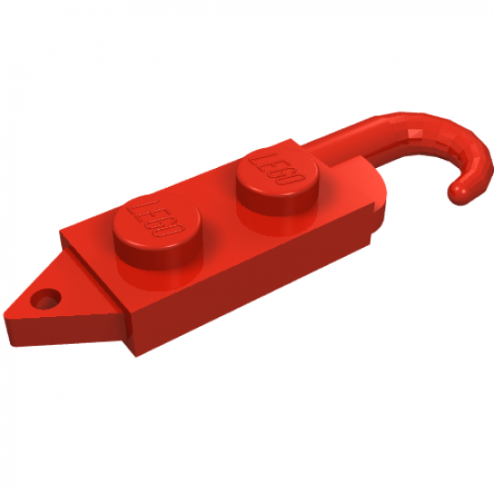 Hook Plate, Modified 1 x 2 with Crane Hook Left