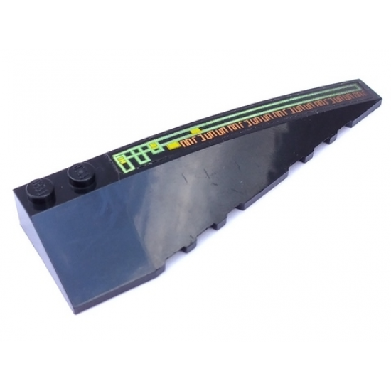 Wedge 10 x 3 Right with Light Bars and Alien Characters Pattern (Sticker) - Set 7693