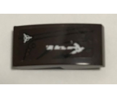Slope, Curved 2 x 1 with Metal Plates, White Arrow, Target and Scratches Pattern Model Left Side (Sticker) - Set 70228