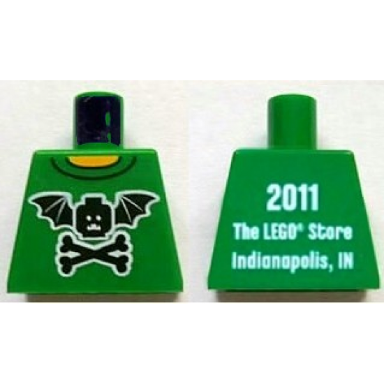 Torso Bat Wings and Crossbones Front, 2011 The LEGO Store Indianapolis, IN Back Pattern
