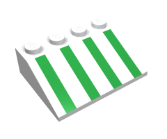 Slope 33 3 x 4 with Green Stripes Pattern
