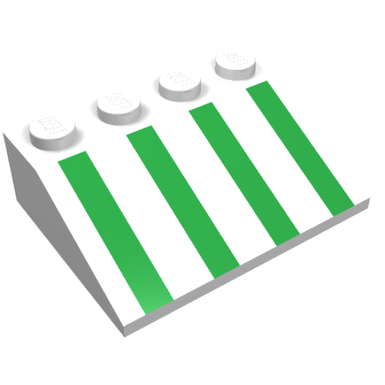 Slope 33 3 x 4 with Green Stripes Pattern