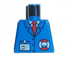 Torso Rescue Coast Guard Logo, Name Tag, Blue Collar, Red Tie Pattern