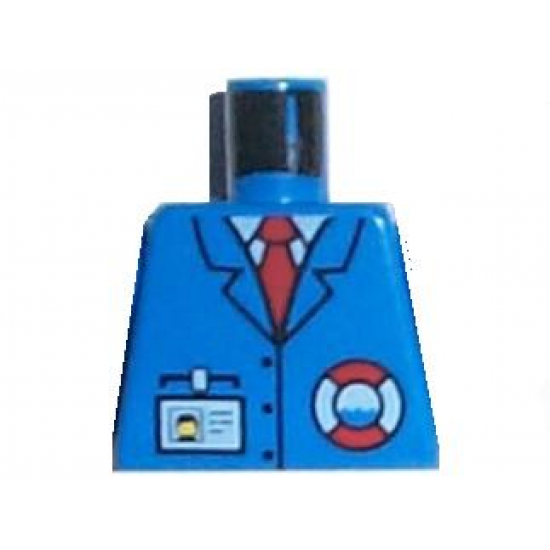 Torso Rescue Coast Guard Logo, Name Tag, Blue Collar, Red Tie Pattern