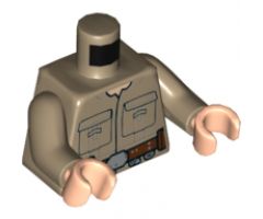 Torso SW Shirt Front Seamed with Patch Pockets, Reddish Brown Belt Pattern (Luke Skywalker) / Dark Tan Arms / Light Nougat Hands