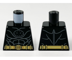 Torso Armor, Dark Bluish Gray Muscle Contours and Gold Utility Belt Pattern