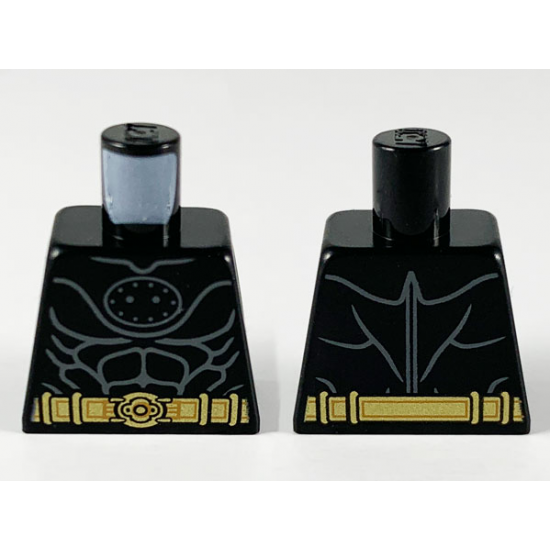 Torso Armor, Dark Bluish Gray Muscle Contours and Gold Utility Belt Pattern