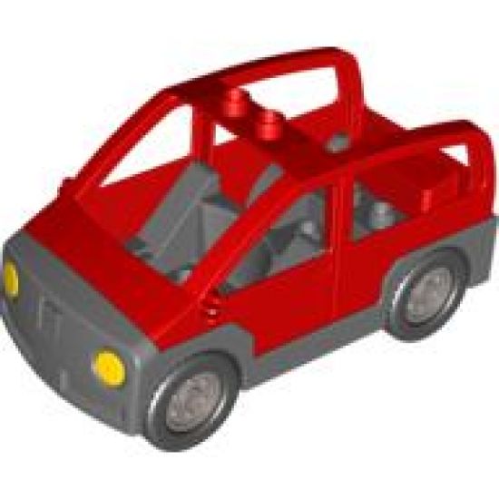 Duplo, Vehicle Car with 2 Studs on Roof, Dark Bluish Gray Base