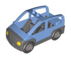 Duplo, Vehicle Car with 2 Studs on Roof, Dark Bluish Gray Base