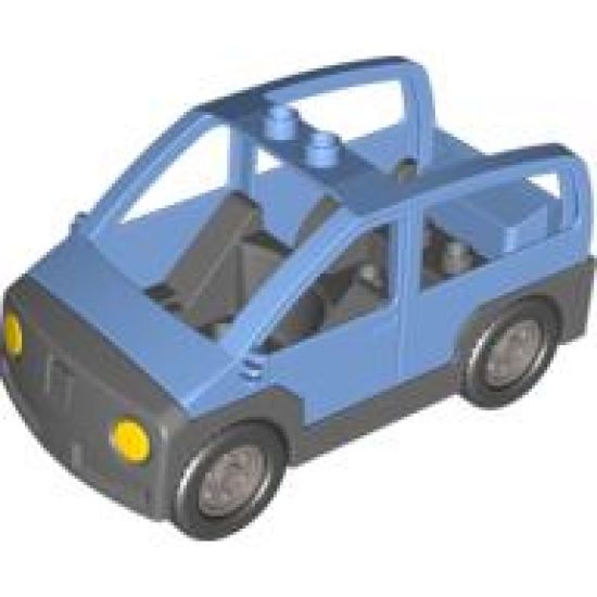 Duplo, Vehicle Car with 2 Studs on Roof, Dark Bluish Gray Base