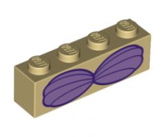 Brick 1 x 4 with Violet Bikini Shell Bra Top Pattern